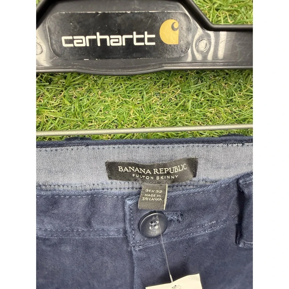 Banana Republic Chino Pants Mens 31x32 Preppy Fulton Skinny Fit Blue NWT